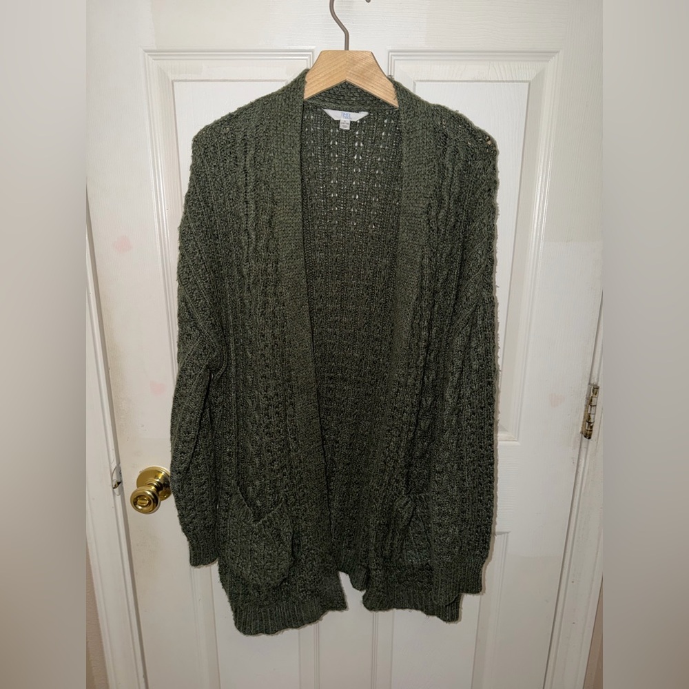 Olive green cardigan time and Tru